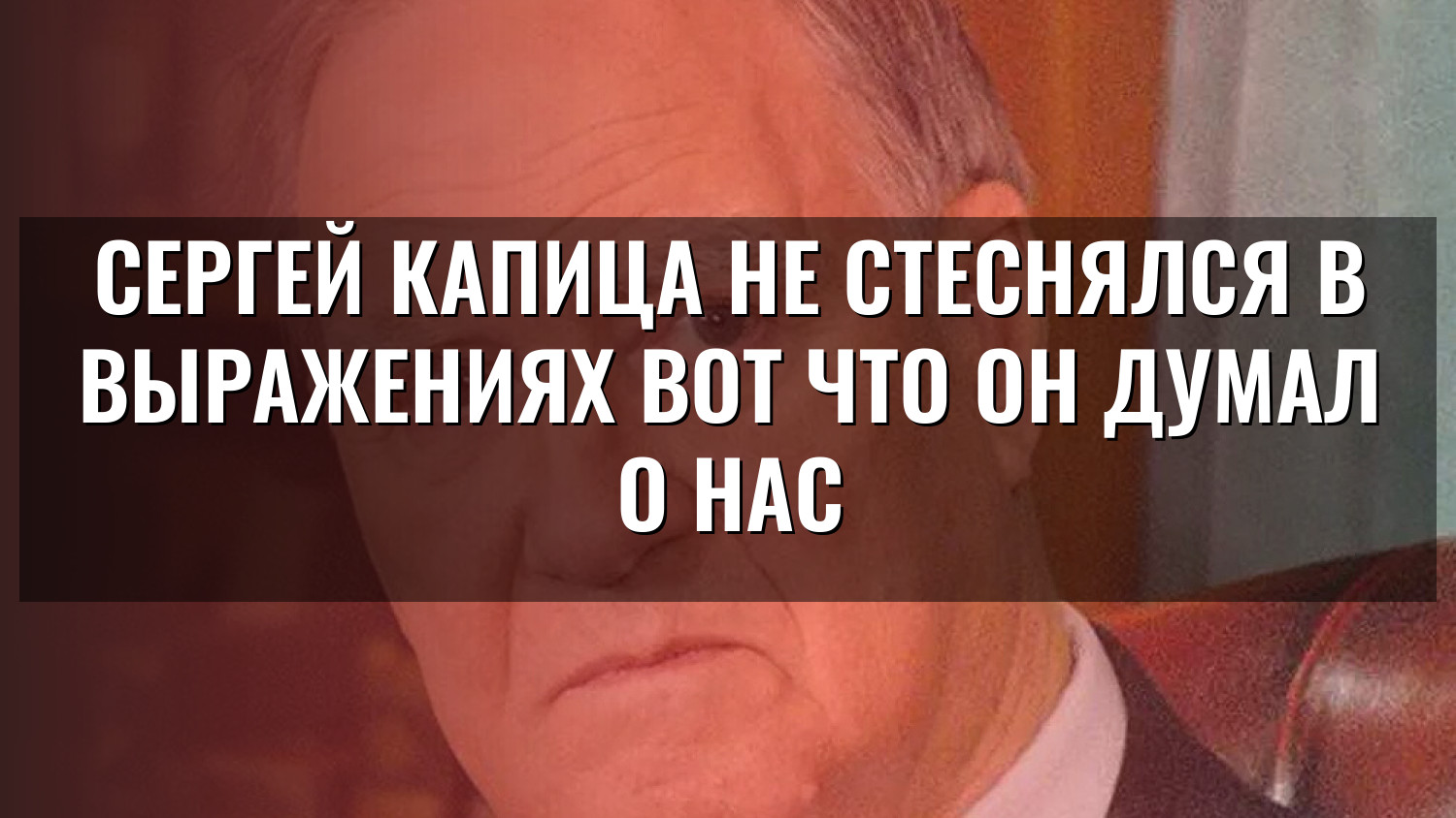 Сергей Капица не стеснялся в выражениях вот что он думал о нас